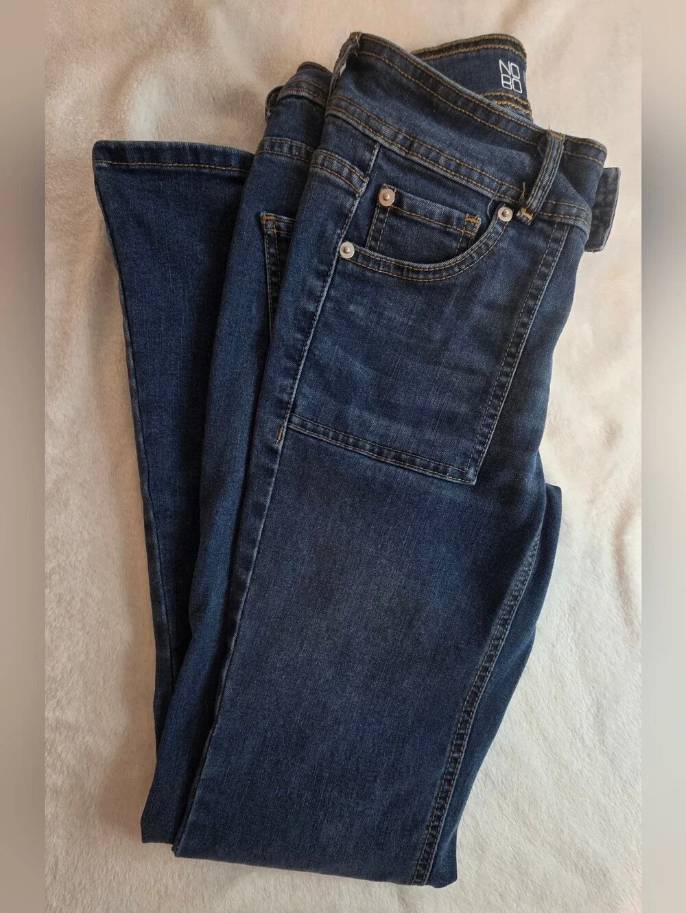 No Boundaries Juniors Flare Jeans Size 5 Medium Wash Stretch Denim